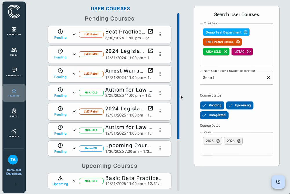 A ConfiTrek Training Expenses dialog for recording the salary, overtime, and receipt costs of a training